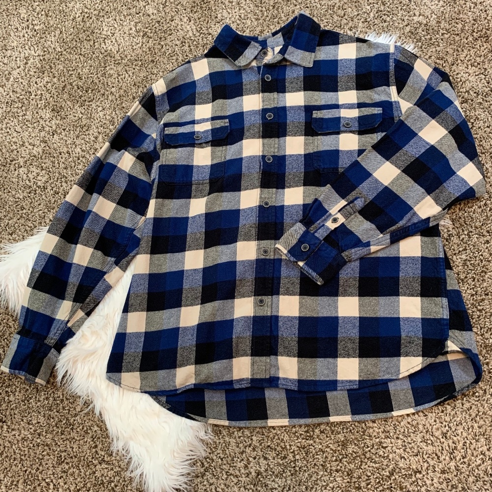Jachs Buffalo Check Plaid Flannel Button Up Shirt